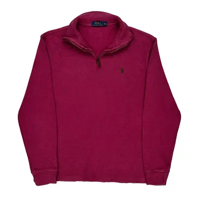Ralph Lauren 1/4 Zip - Medium Pink Cotton Blend