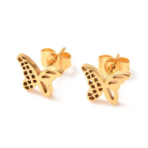 Ion Plating(IP) 304 Stainless Steel Stud Earrings
