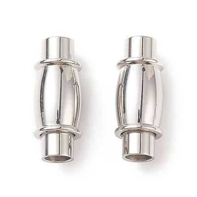 Tarnish Resistant 304 Stainless Steel Magnetic Clasps with Glue-in Ends