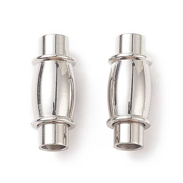 Tarnish Resistant 304 Stainless Steel Magnetic Clasps with Glue-in Ends