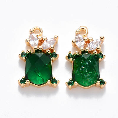 Brass Cubic Zirconia & Glass Charms