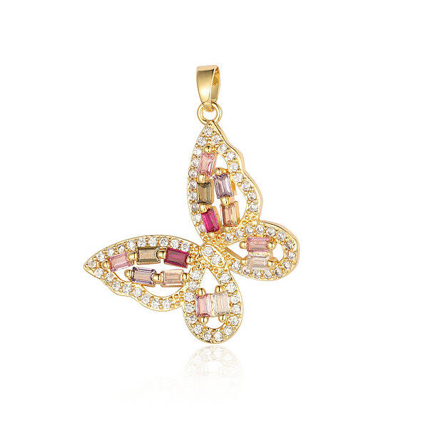 Brass Micro Pave Cubic Zirconia Pendants