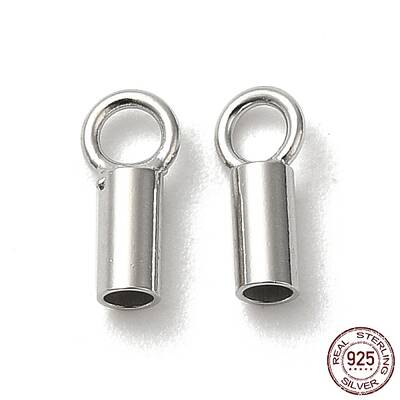 Anti-Tarnish Rhodium Plated 925 Sterling Silver Cord Ends