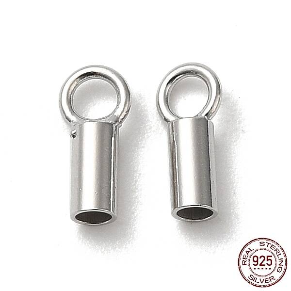 Anti-Tarnish Rhodium Plated 925 Sterling Silver Cord Ends