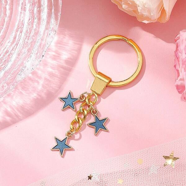 Alloy Enamel Star Keychain