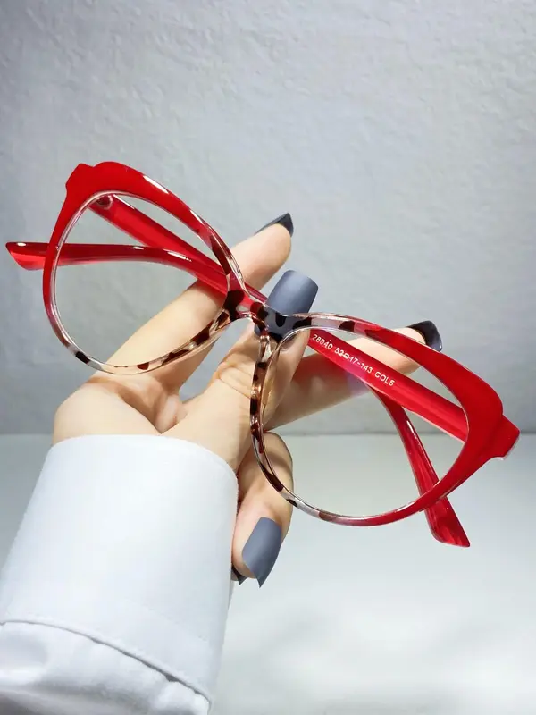 1 Pair Cat Eye Frame Eyeglasses, Minimalist Fashionable Flat Glasses, Anti-Blue Light Eyeglasses For Everyday Use