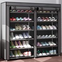 FCH 6 Tier Shoe Rack Organizer for 36 Pair Shoes, Double Rows 12 Lattices Free Standing Shoe Cabinet with Non-Woven Fabric Du...