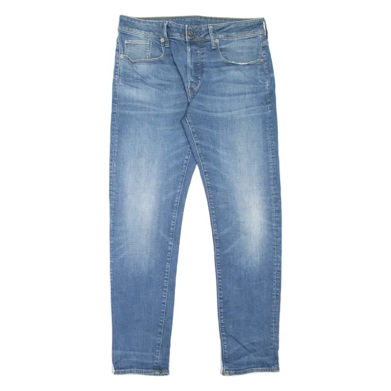 G-STAR 3301 Mens Jeans Blue Slim Tapered Stone Wash W32 L30
