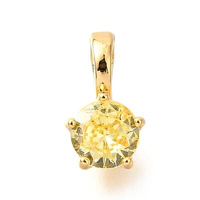 Brass Micro Pave Cubic Zirconia Charms