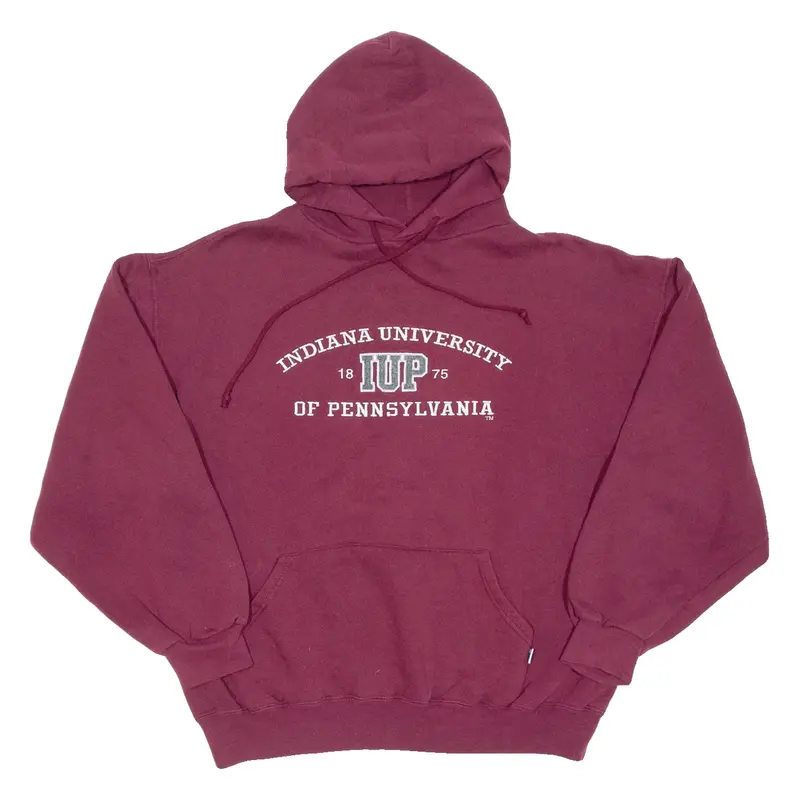 RUSSELL ATHLETIC Indiana University Of Pennsylvania Mens Maroon Hoodie USA L