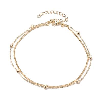 Brass Double Layer Chain Anklets