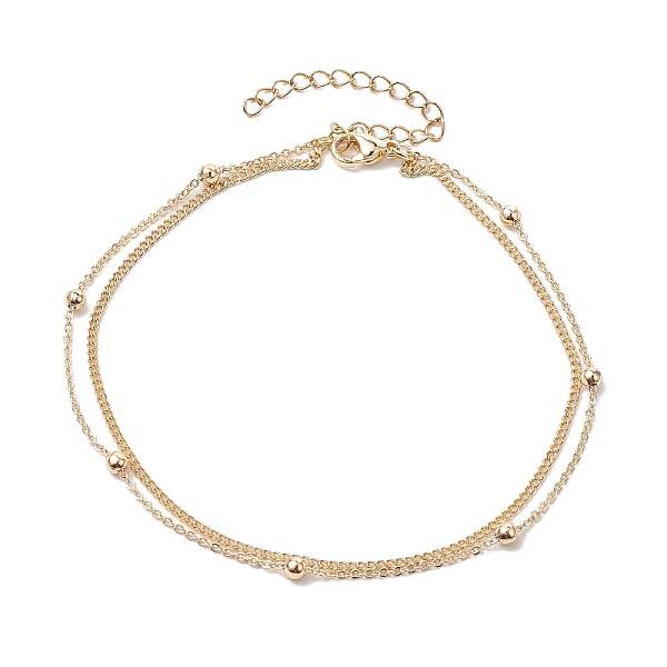 Brass Double Layer Chain Anklets