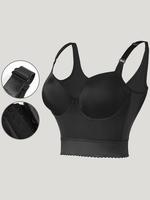 Women's Solid Adjustable Spaghetti Strap Push Up Bra, Scallop Trim Unlined Underwire Bra, Regular Fit Soft Comfortable Breath...