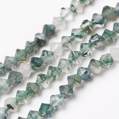 Natural Moss Agate Beads Strands