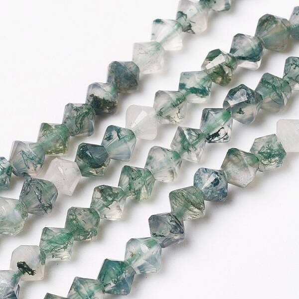 Natural Moss Agate Beads Strands