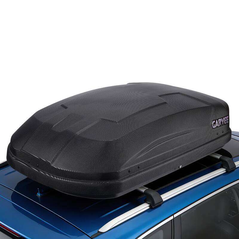 Garvee 12 Cubic Rooftop Cargo Box Carrier, Dual-Side Opening Hard-Shell Roof Mount with 135 lbs Capacity, Secure Straps & Key...