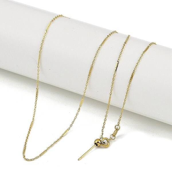 Ion Plating(IP) 304 Stainless Steel Bar Link Necklaces