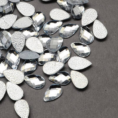 Transparent Faceted teardrop