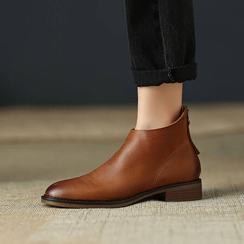 CHIKO Winda Round Toe Block Heels Ankle Boots