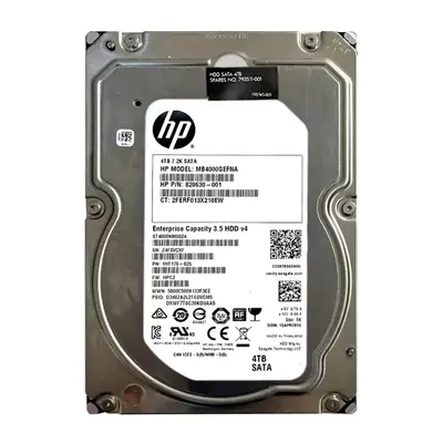 820630-001 HP 4TB 6Gb/s SATA 7200 3.5-inch 64MB Hard Drive