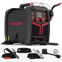 YESWELDER YWM-160 160Amp 110/220V Gas Gasless MIG Welder, Flux Core/MIG/Lift TIG/MMA Multiprocess Welding Machine, Synergic C...