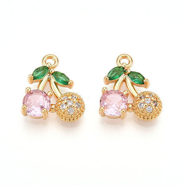 Brass Micro Pave Cubic Zirconia Charms