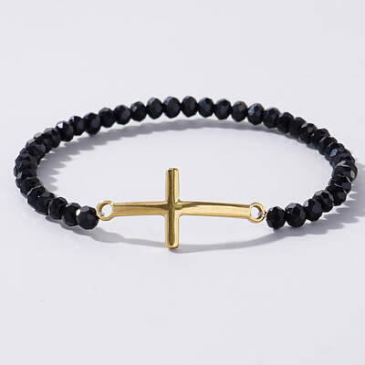Boho Cross with Class Bead Bracelet for Women