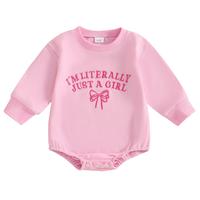 Newborn Baby T Shirt I'm Literally Just a Girl Long Short Sleeve Romper Sweatshirt Bubble Bodysuit Mamas Sidekick Bow Spring ...