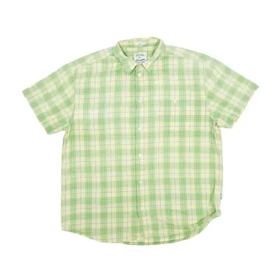 WRANGLER Casual Fit Shirt Green Check Short Sleeve Mens XL