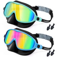 Vvinca Kids pool accessories-2 Pcs-Swim-Goggles with Nose Cover,   Wide View Anti Fog UV Anti Shattered Lens for Kids 3-6/6-1...