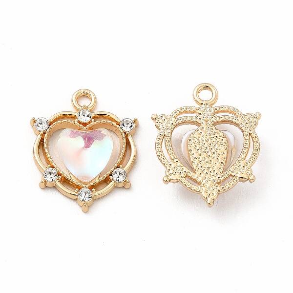 Rack Plating Eco-friendly Alloy Crystal Rhinestone Pendants