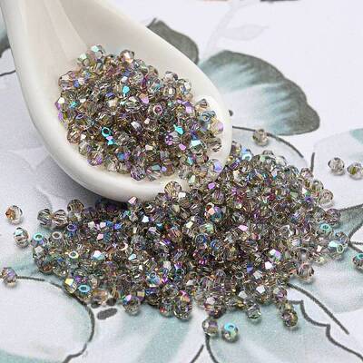 Full Rainbow Plated Transparent Electroplate Glass Beads