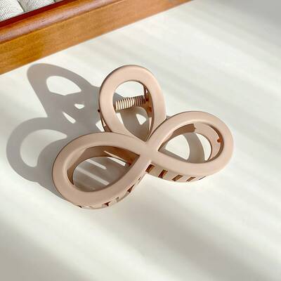 Solid Color Hollow Bowknot Plastic Large Claw Hair Clips