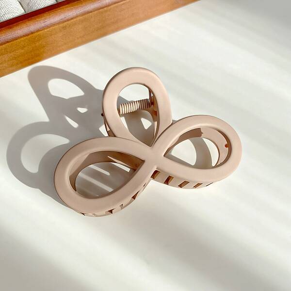 Solid Color Hollow Bowknot Plastic Large Claw Hair Clips