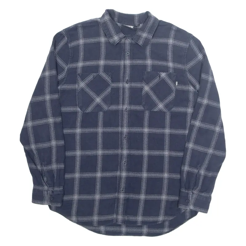 VANS Mens Shirt Blue Check Long Sleeve M