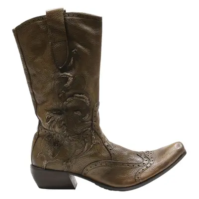 VENA CUAIA Cowboy Boots Brown Leather Womens UK 4