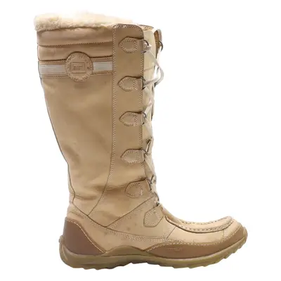 CAT Snow Boots Cream Leather Womens UK 6