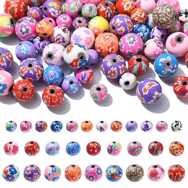 60Pcs 3 Styles Handmade Polymer Clay Beads