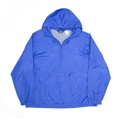 WOOLRICH 1/2 Zip Blue 90s Hooded Anorak Jacket Mens L
