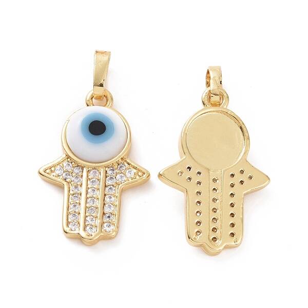 Brass Micro Pave Cubic Zirconia Pendants