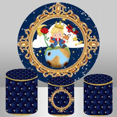Aperturee Royal Little Prince Round Backdrop For Baby Shower | Round Baby Shower Backdrop | Circle Party Backdrop | Custom Ro...