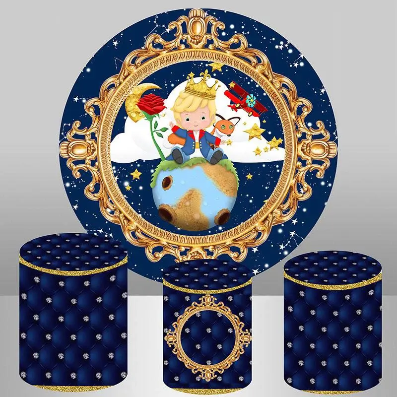 Aperturee Royal Little Prince Round Backdrop For Baby Shower | Round Baby Shower Backdrop | Circle Party Backdrop | Custom Ro...