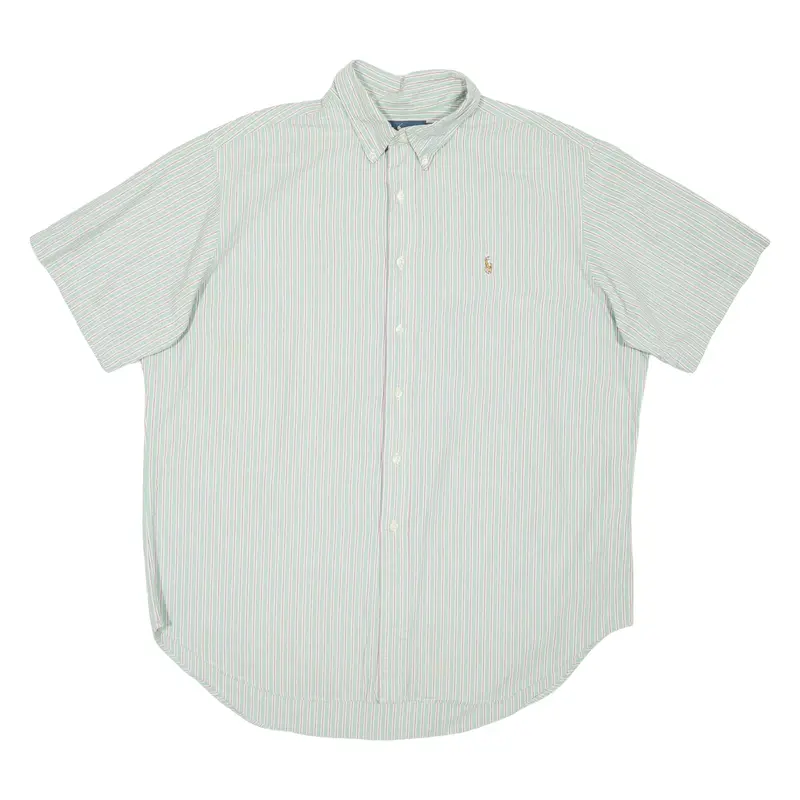 RALPH LAUREN Mens Shirt Green Striped XL