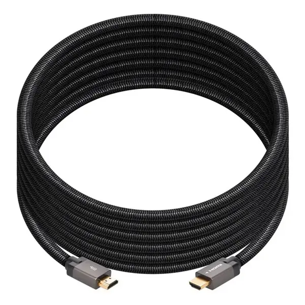 42684 Monoprice 8K Certified Ultra High Speed HDMI Cable Braided 8K-60Hz 4K-120Hz 48Gbps HDR VRR CL2 In-Wall Rated 15ft Black