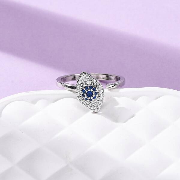 Brass Micro Pave Cubic Zirconia Rotating Cuff Rings