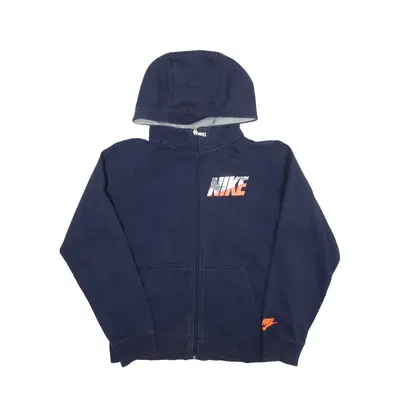 NIKE Hoodie Blue Full Zip Boys 13-14Y