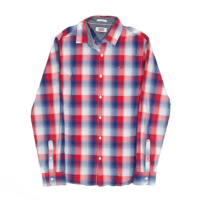 TOMMY HILFIGER Shirt Red Check Long Sleeve Mens S