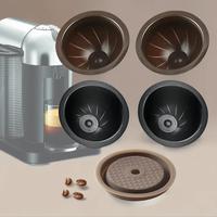 Refillable Coffee Blend Capsule Set, Including 2 Counts 150ml Brown Coffee Capsules, 2 Counts 230ml Pods & 1 Count Silicone L...
