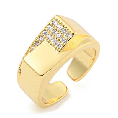 Clear Cubic Zirconia Wide Open Cuff Ring