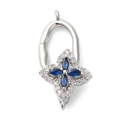 Brass Micro Pave Cubic Zirconia Fold Over Clasps